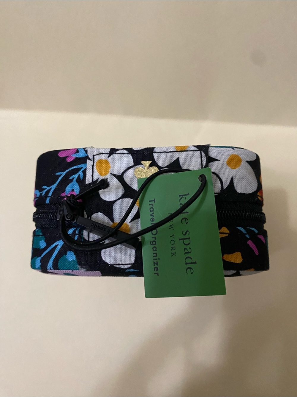 Kate Spade travel organizer Black with Floral Pink, Teal & Yellow Accents - Picture 8 of 9